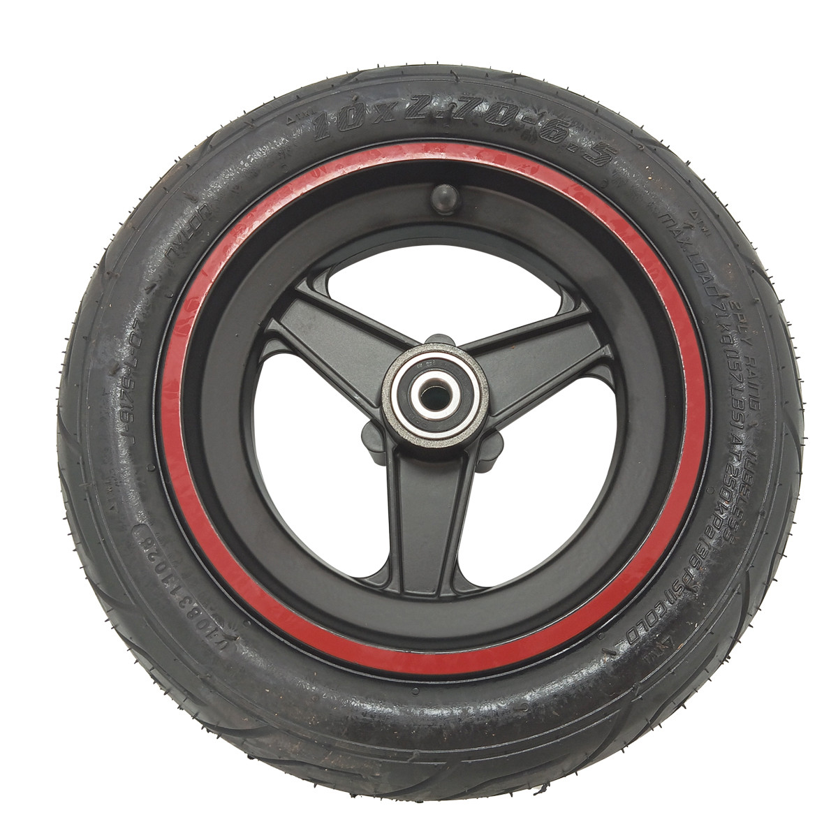 Rueda Delantera 10*2.7-6.5 Neumático Tubeless Con Aro Rojo