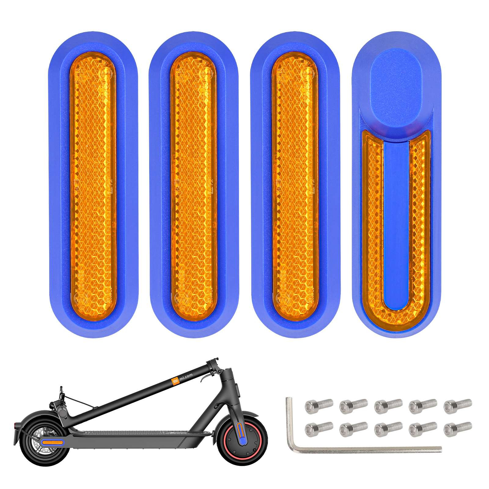 XIAOMI Set Embellecedor Neumático Azul+Reflector Amarillo
