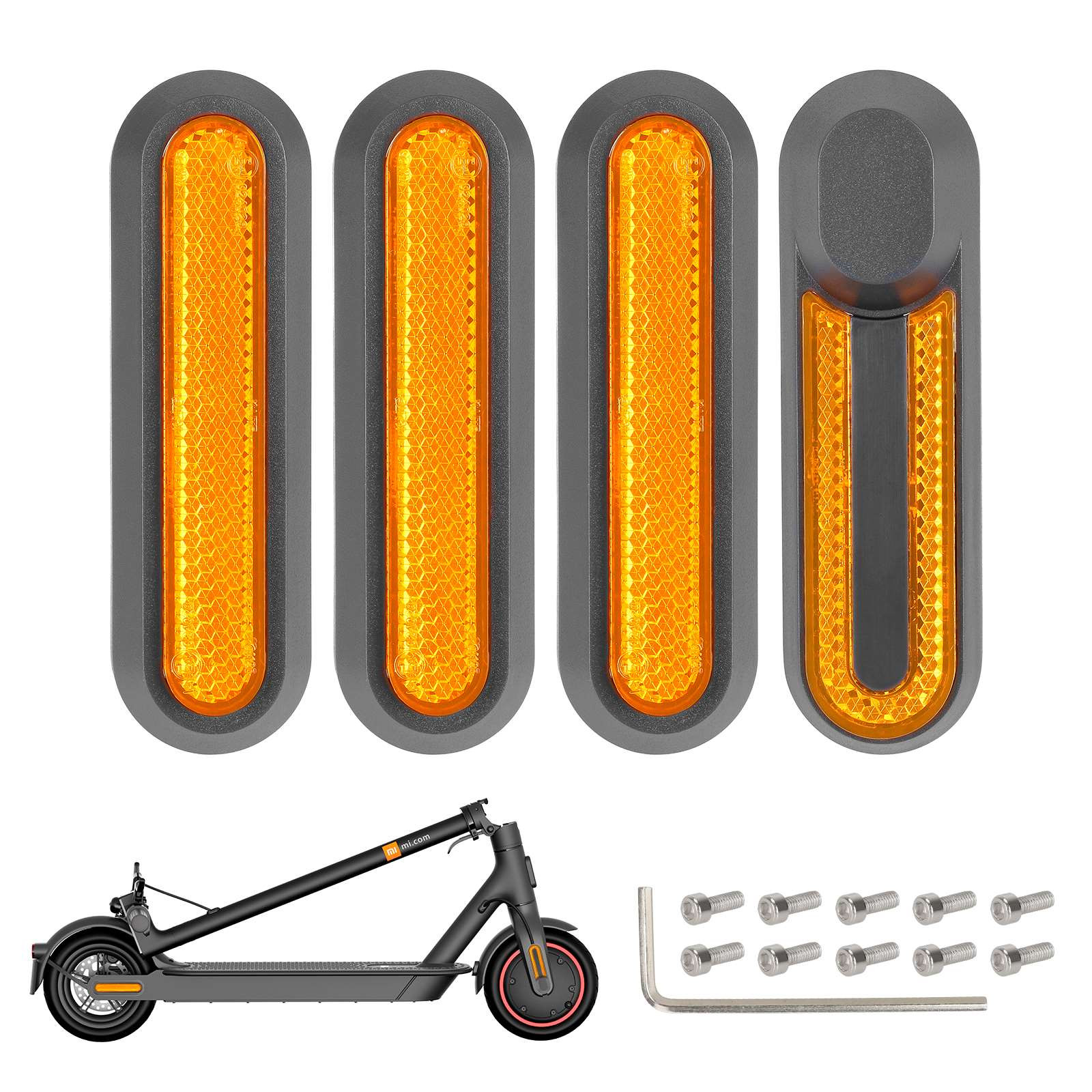 XIAOMI Set Embellecedor Neumático Gris+Reflector Amarillo
