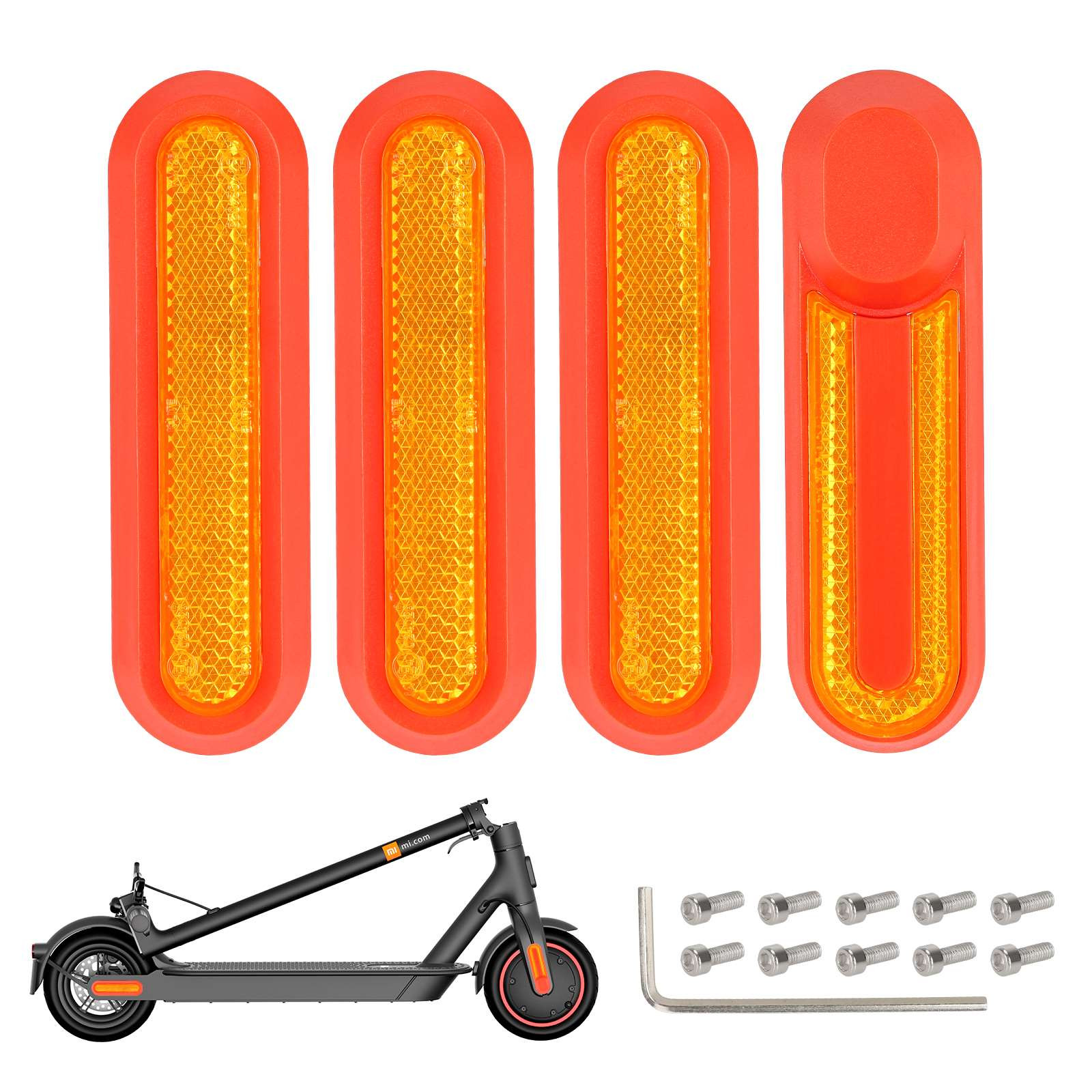 XIAOMI Set Embellecedor Neumático Rojo+Reflector Amarillo