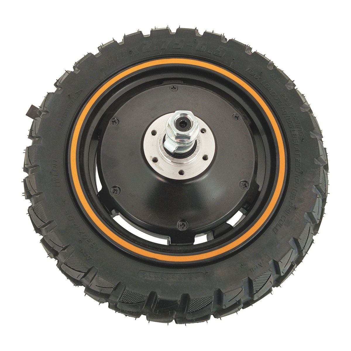 800W Motor + Neumático Taco Tubeless 10*2.75-6.5 Aro Naranja (Versión 3)