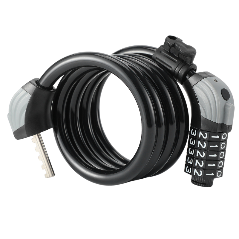 Candado de Cable 5 Digitos 120cm Con Luz Negro