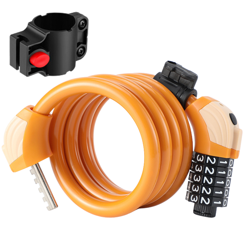 Candado de Cable 5 Digitos 120cm Con Luz Naranja