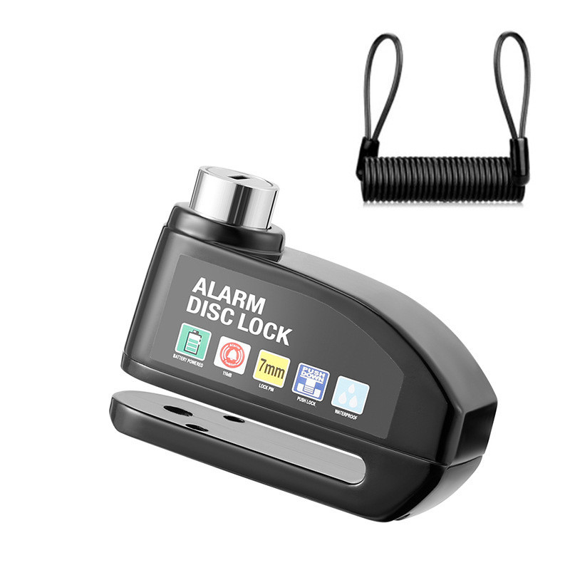 Candado de Disco con Alarma Negro 110dB Memory Cable