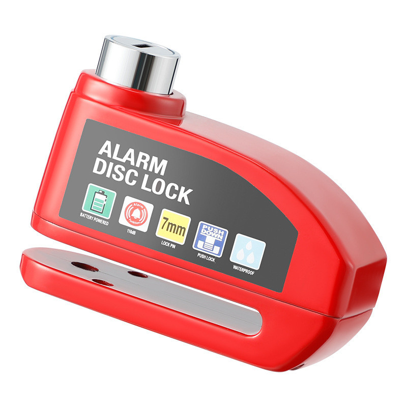 Candado de Disco con Alarma Rojo 110dB Memory Cable