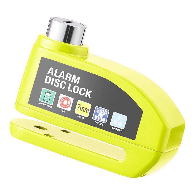 Candado de Disco con Alarma Amarillo 110dB Memory Cable
