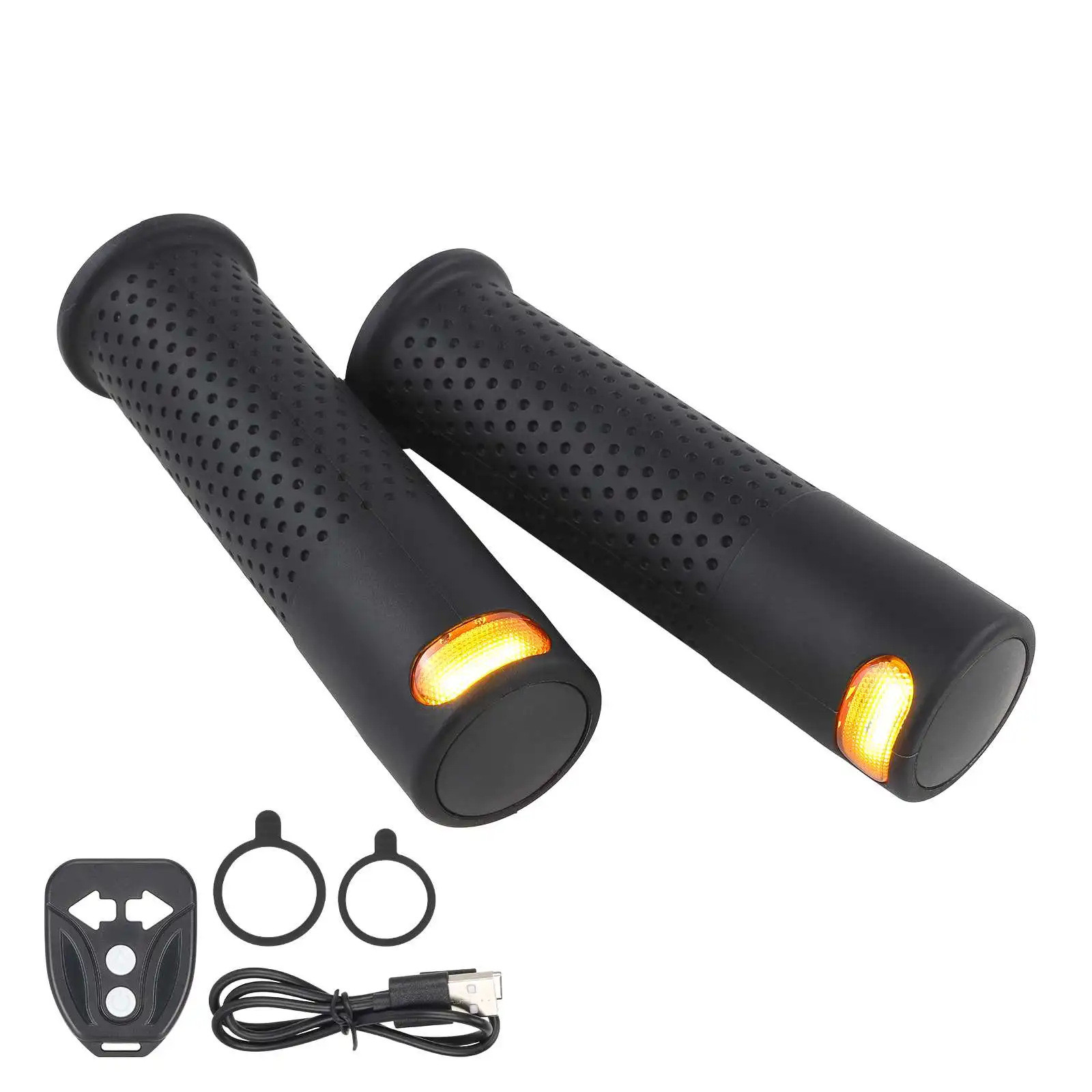 Puños Goma Negro Con Intermitentes Para Patinete