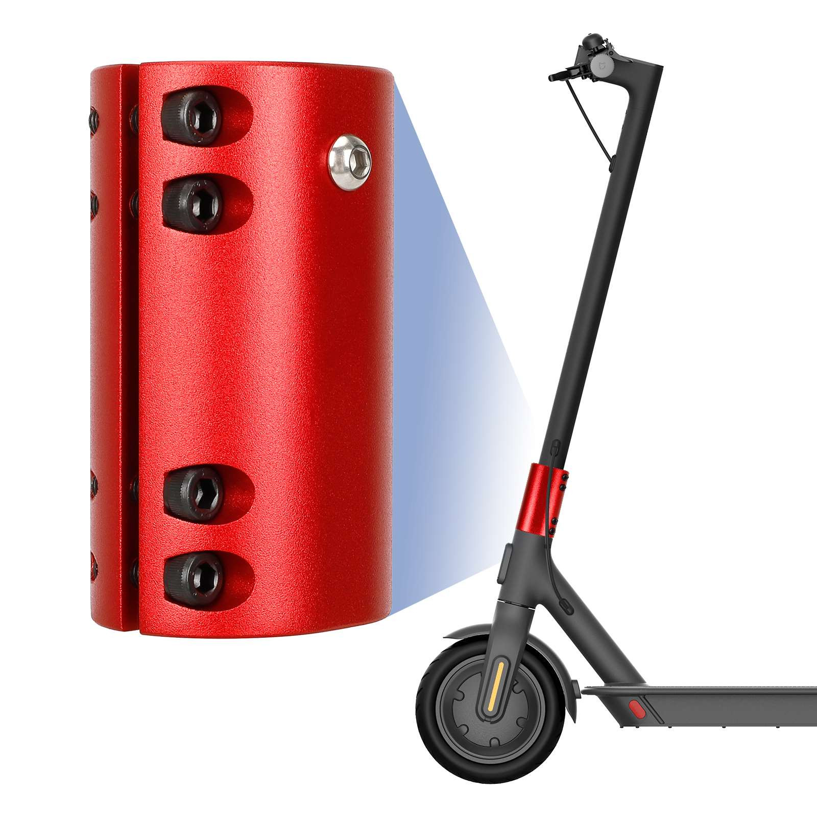 Soporte Reforzado de Pliegue de Mastil Rojo M365/PRO