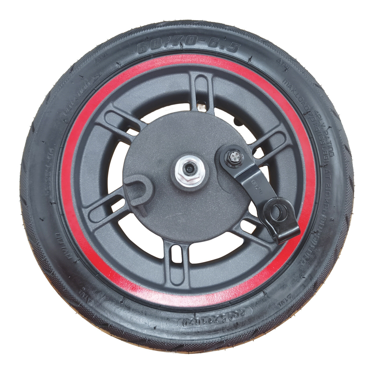 Rueda Delantera + 60/70-6.5 (10*2.50-6.5) Neumático Cámara Con Freno De Tambor Aro Rojo Para Zfox Max
