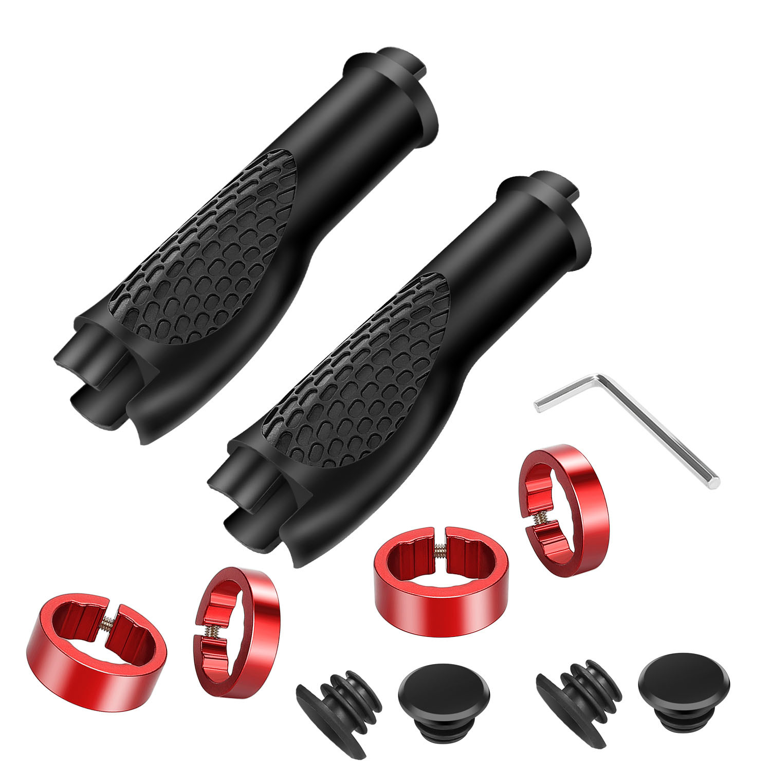 Puño Goma genérica Para Patinete y bicicleta Con Anillo Rojo