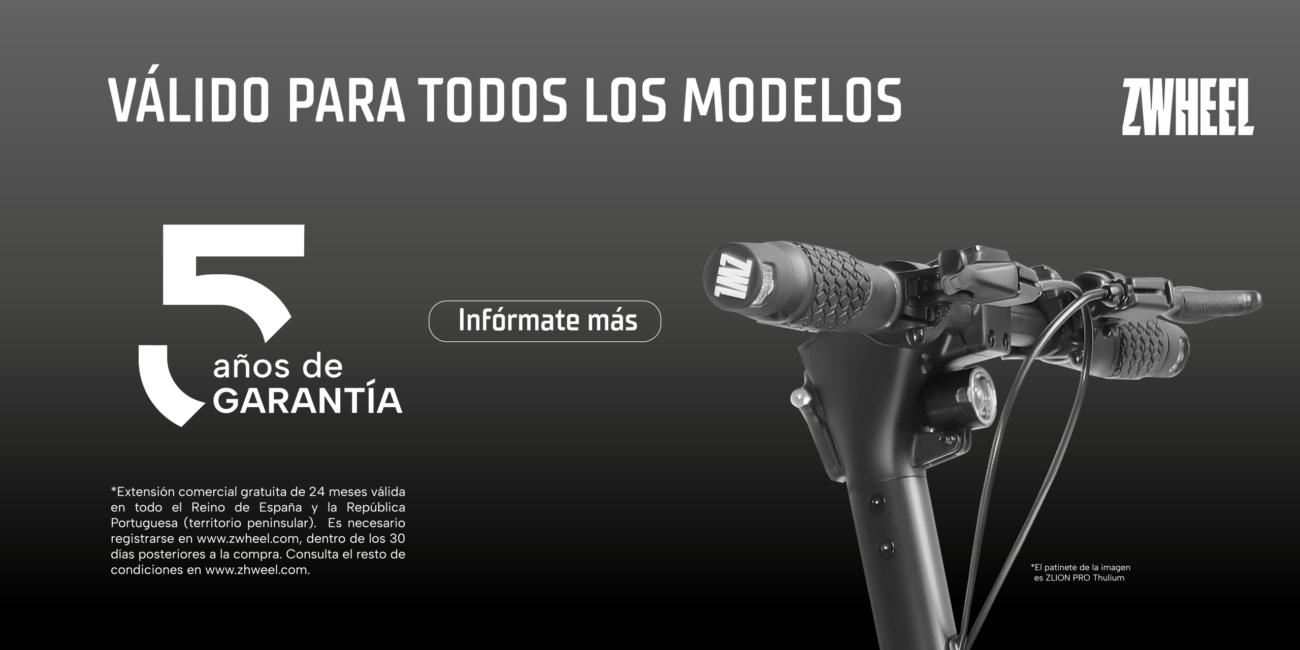 Extensión de garantía 5 años patinete eléctrico Zwheel